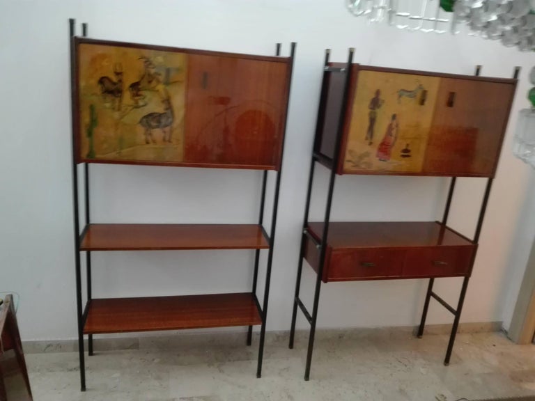 Italy design bookcase built circa 1950s from one of the best known Italian manufacturers in southern Italy.