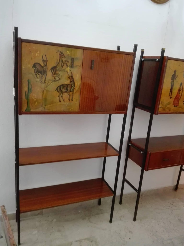 Hand-Crafted Italy Design Library For Sale