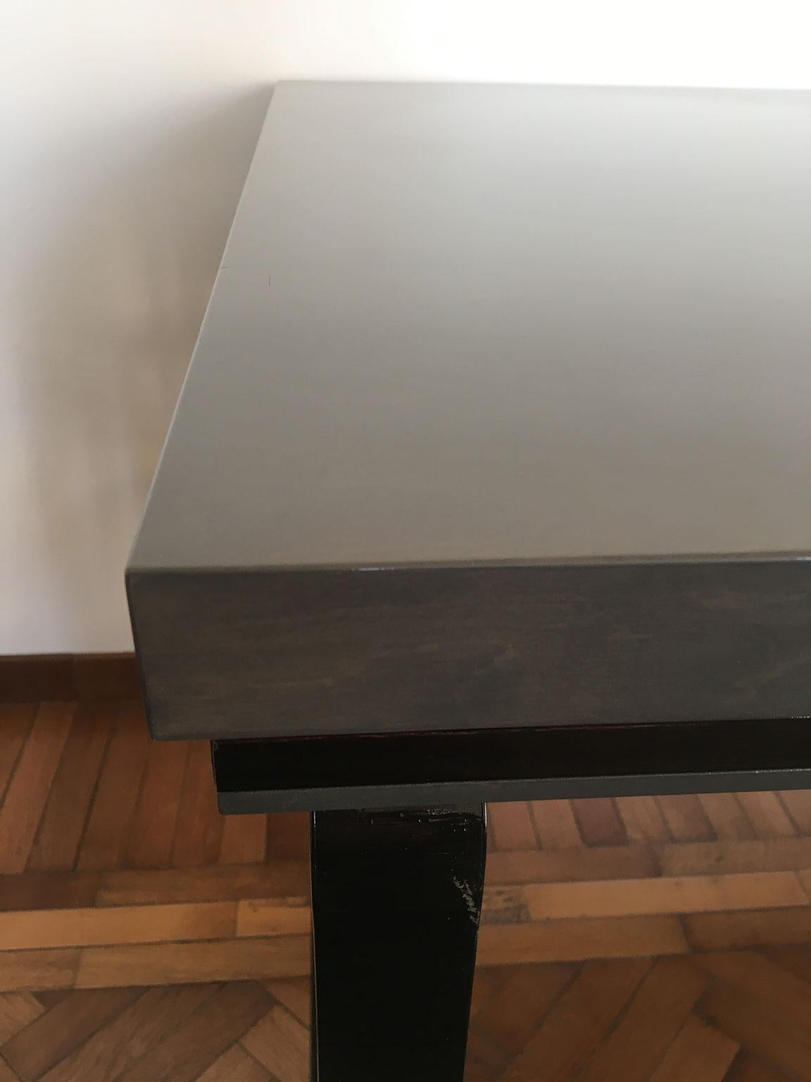 Contemporary Italy Post Modern Style Walnut Grey and Black Lacquered Desk For Sale