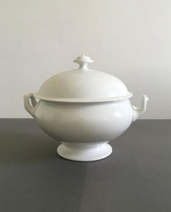 Italy Early 19th Century White Porcelain Soup Bowl in Regency Style