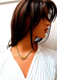 Italy Elongated Franco Linked Chain Toggle Necklace 14 Karat
