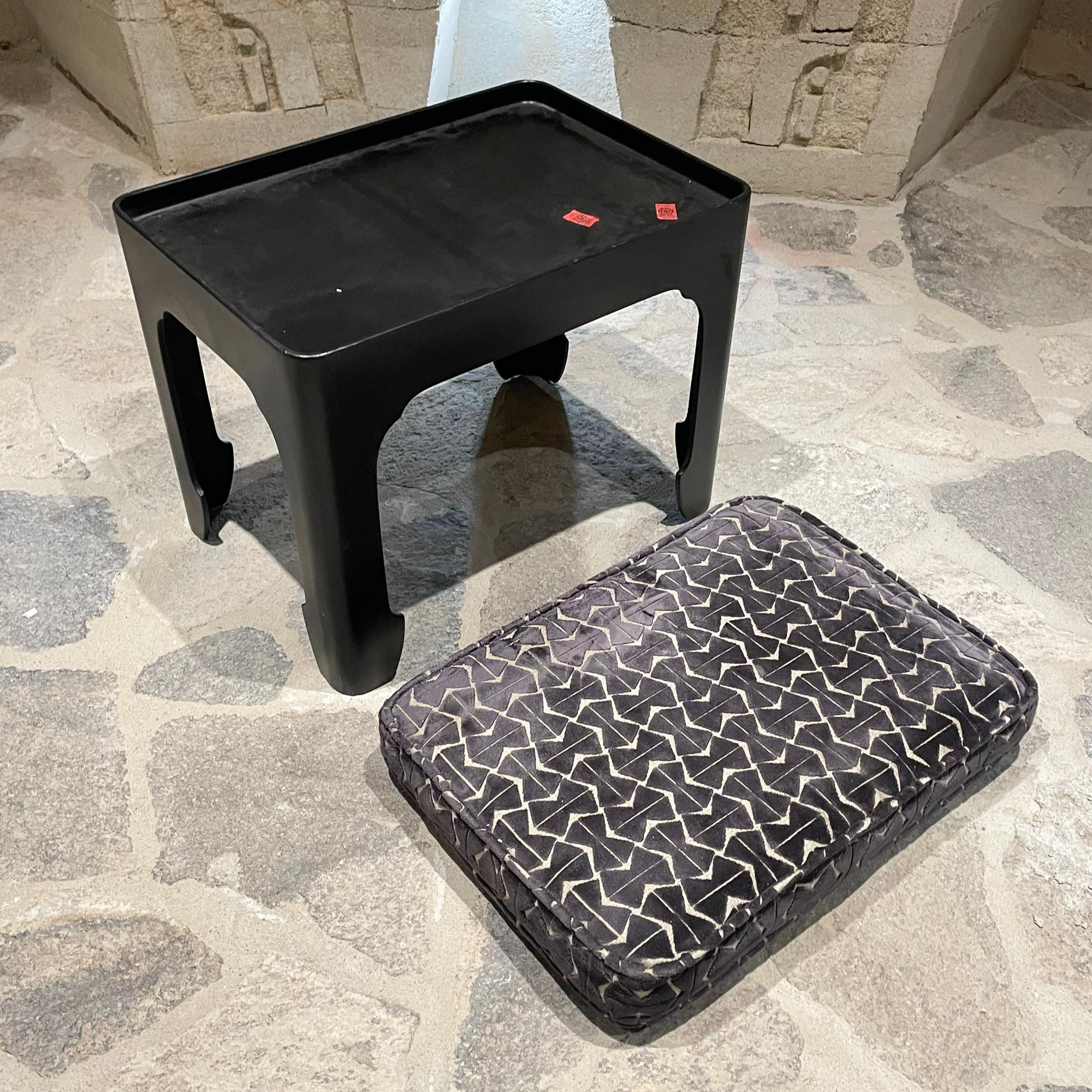 Fabric Italy Fabulous Black Fancy Vanity Stool Style of Edward Wormley for Dunbar 1950s For Sale