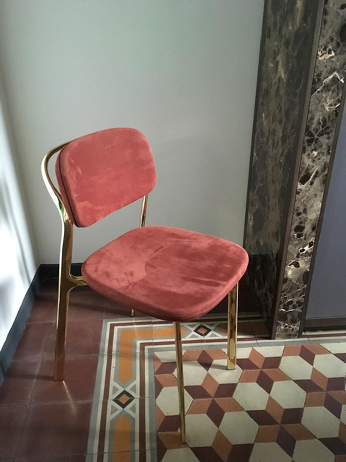Italy Ghidini 1961 Brass Dining Chair Contemporary Design In New Condition For Sale In Brescia, IT
