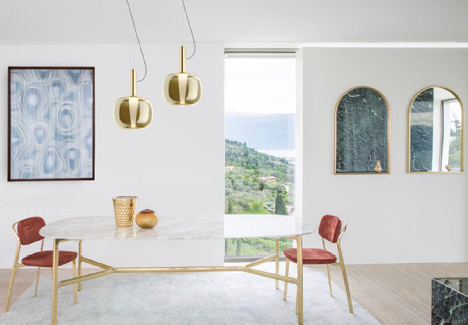 Italien, Ghidini 1961, Paar Esszimmerstühle aus Messing, zeitgenössisches Design im Angebot 12