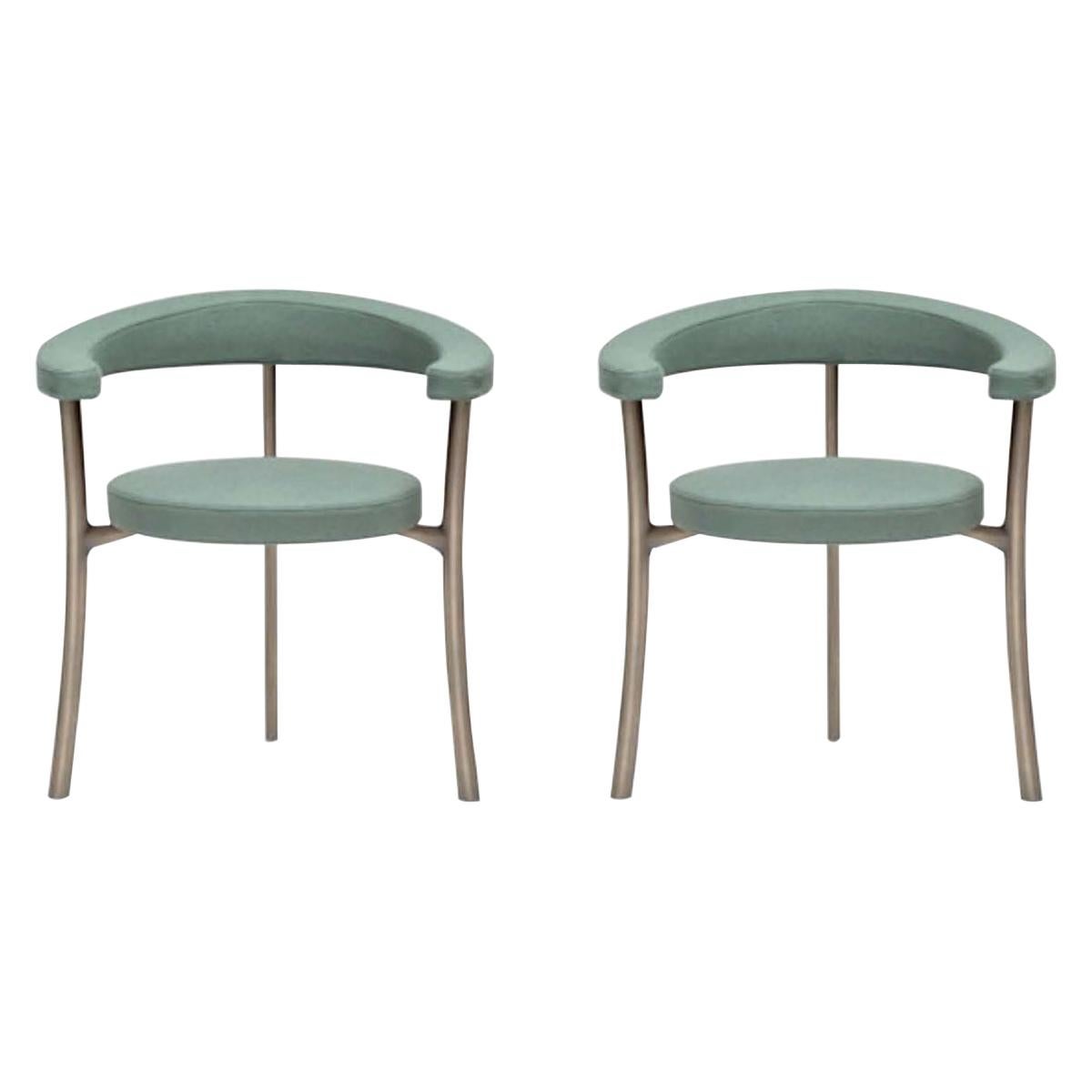 Paire de fauteuils en laiton bruni au design contemporain, Italie Ghidini 1961