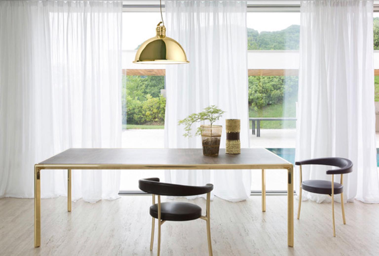 Italy Ghidini 1961 Set 8 Burnished Brass Armchairs Contemporary Design For Sale 12