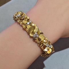 ITALY Gold Disc Cluster Diamantarmband aus 18k Gelbgold