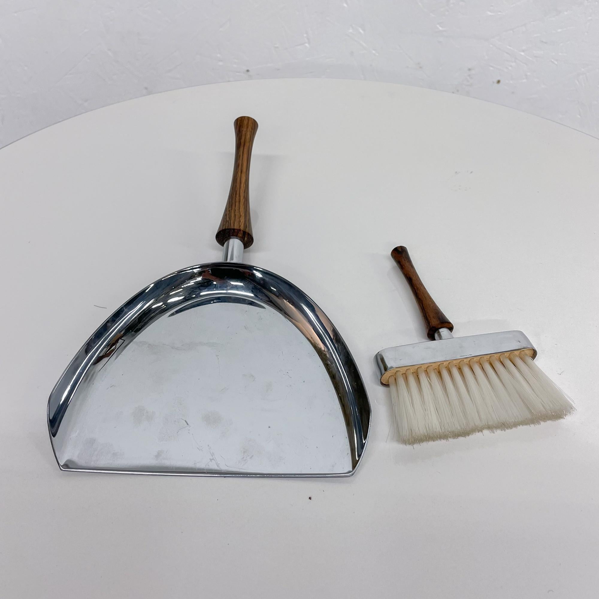 Mid-Century Modern 1960s Riviera Silver Butler Crumb Brush and Tray Italy For Sale
