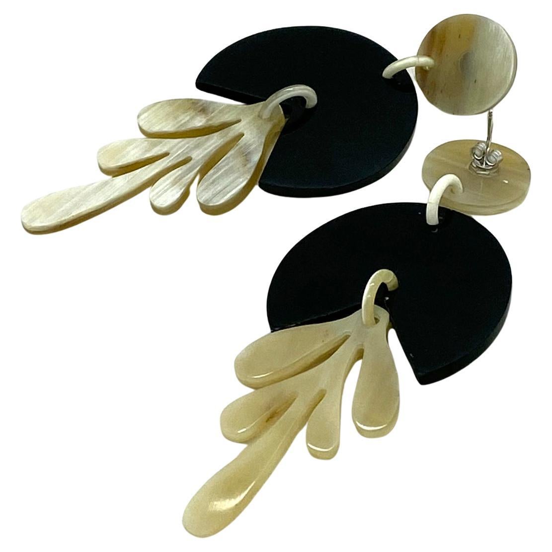 Women's Italy Horn Dangle Earrings For Sale