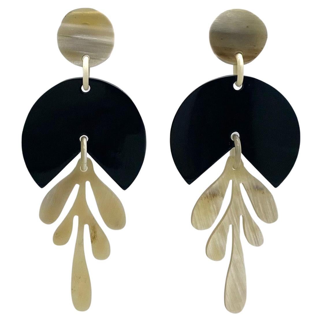 Italy Horn Dangle Earrings For Sale 1