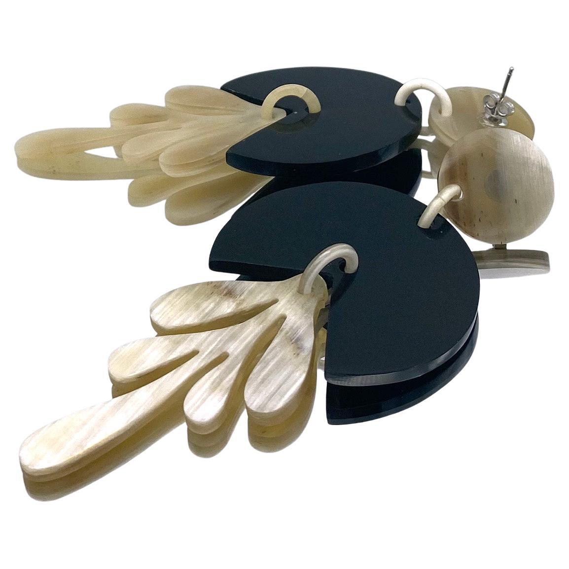 Italy Horn Dangle Earrings For Sale 2