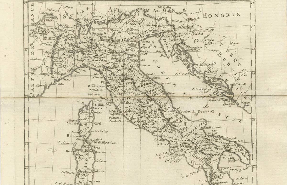 Italy in the Age of Antiquity – Rigobert Bonne French Map c.1780