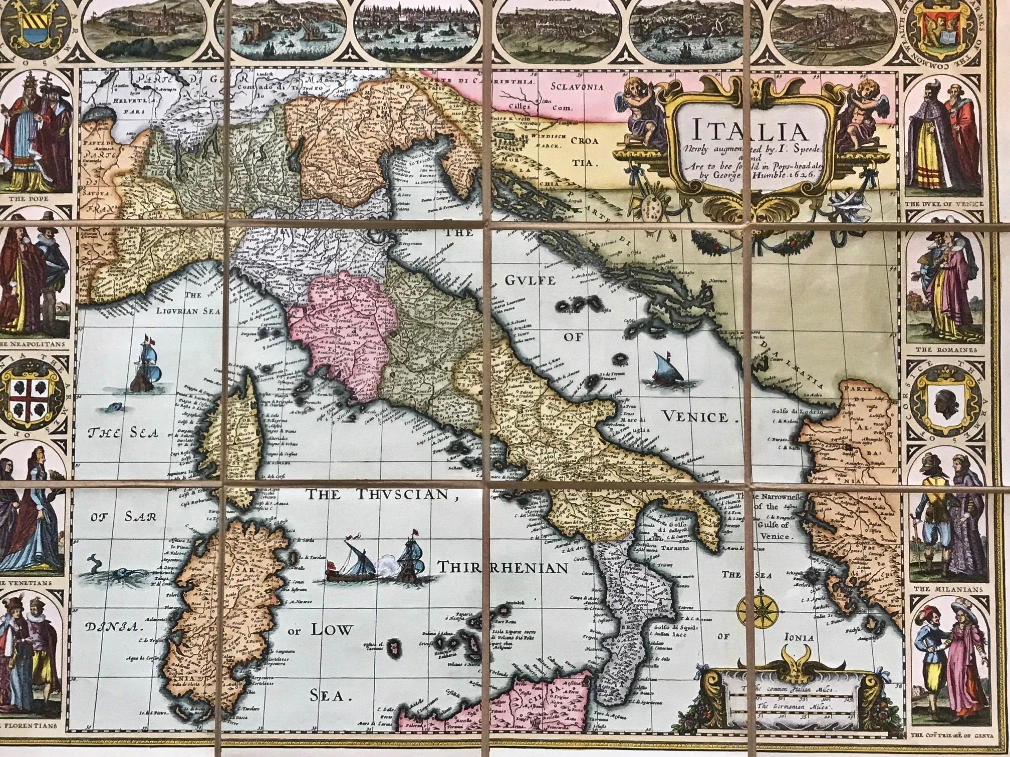 Italy, Italia Map, by John Speed, Faksimilie, 1626/ 2013 For Sale at ...