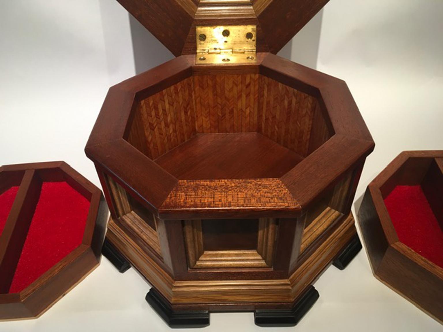 Italy Contemporary Fine Cabinetry Jewelery or Watches Wooden Box For Sale 9