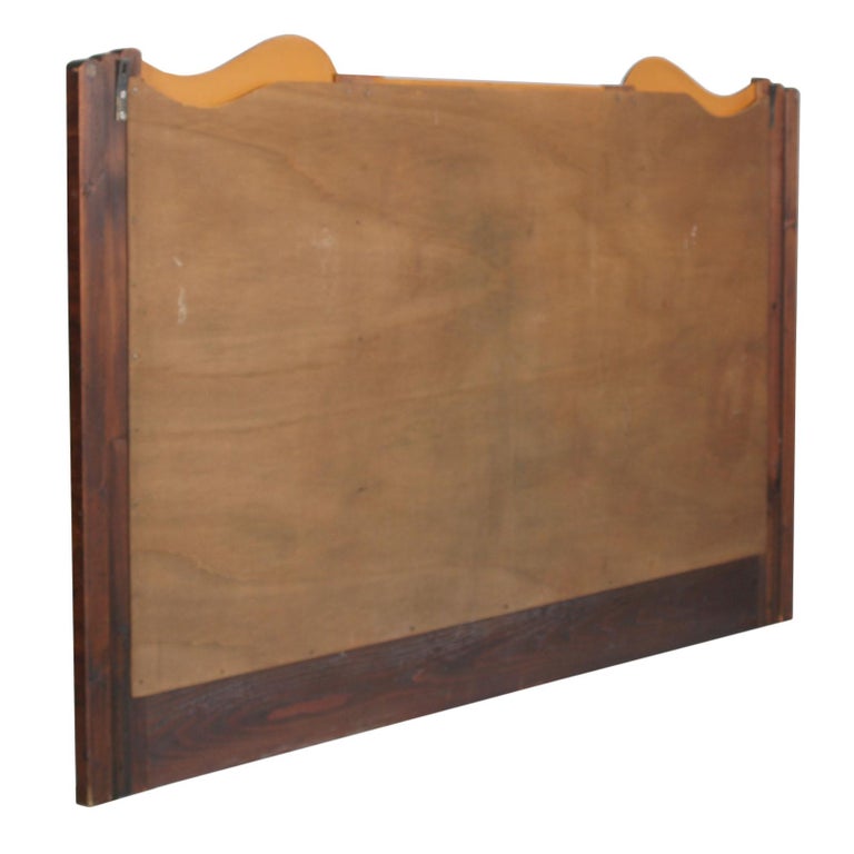 Italy Large Wall Mirror Art Deco, Burl Walnut, Excellent Conditions Wax-Polished For Sale 3