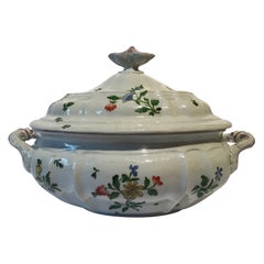 Italy Late 18th Century Richard Ginori Porcelain Soup Bowl with Floral Decor
