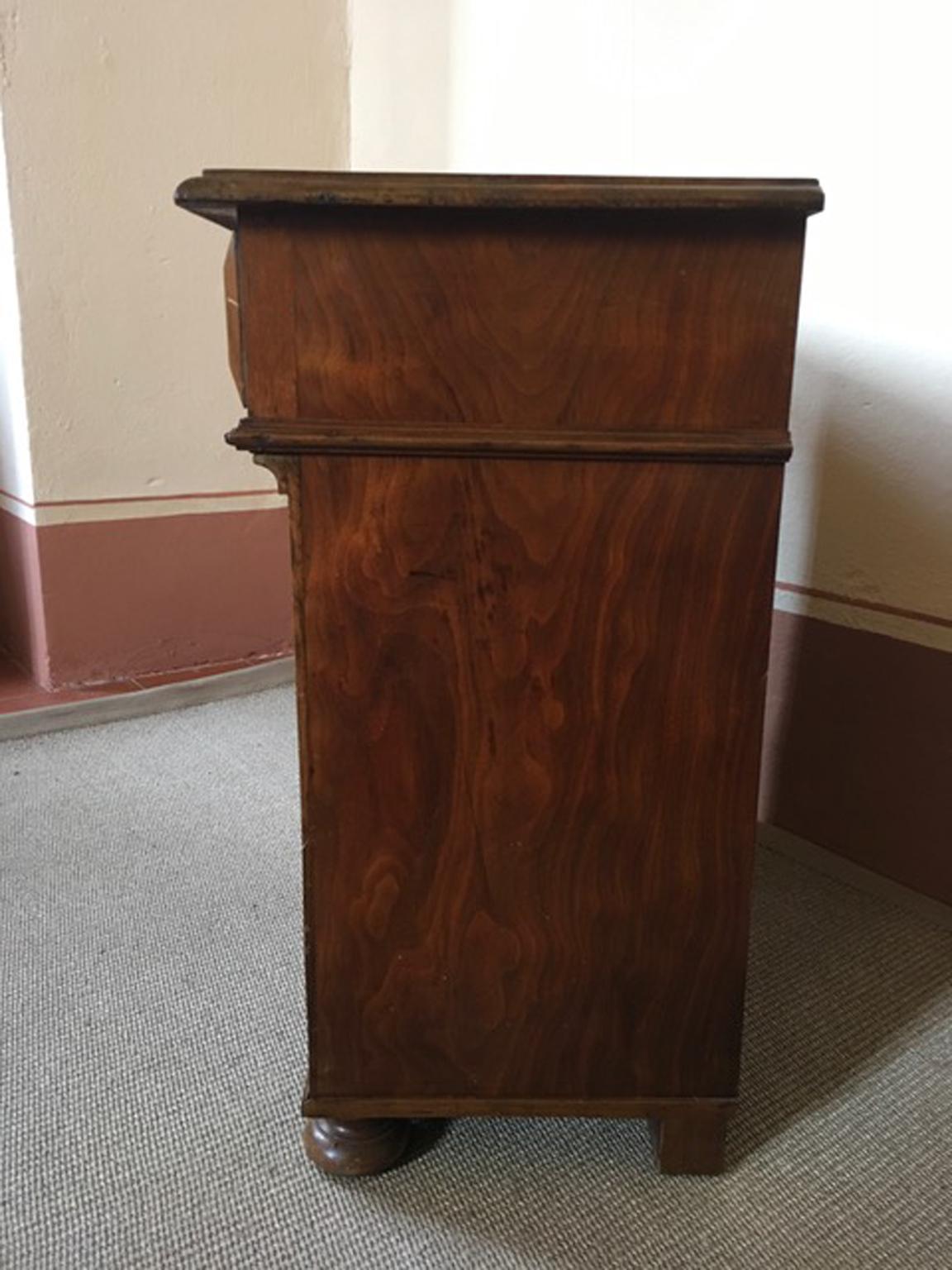 Italy Late 19th Century Inlaid Walnut Buffet with Drawer or Low Cabinet For Sale 7