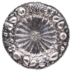 Italy Late 19th Century Renaissance Revival Fruit Plate Tray In .800 Silver