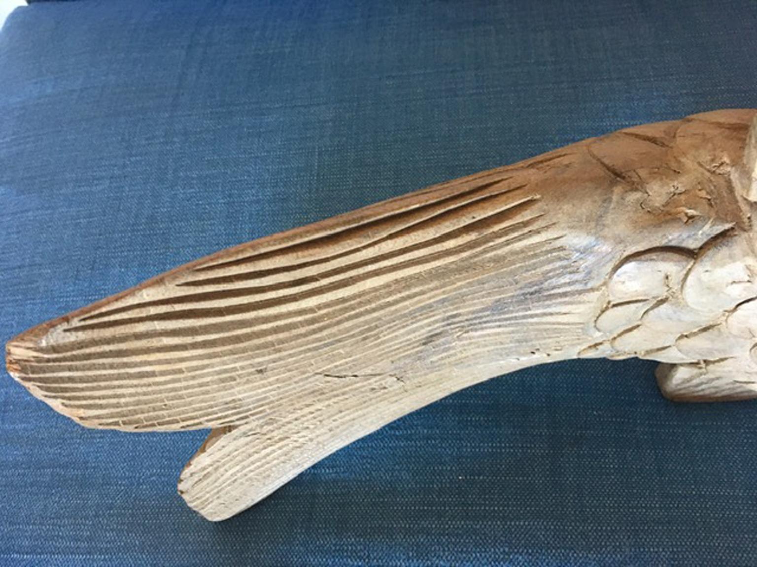 Italy Late 20th Century Artisan Wooden Fish Sculpture 7