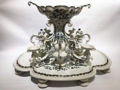 Italy Mid-18th Century White Majolica Center Piece by Pasquale Antonibon