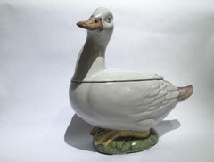 Italy Mid-18th Century White Majolica Duck by Manifattura Pasquale Antonibon
