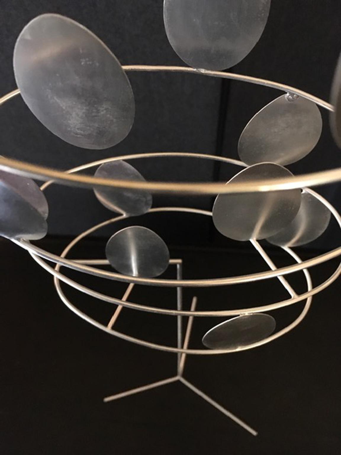 Italy Midcentury Fausto Melotti Silver Abstract Sculpture For Sale 13