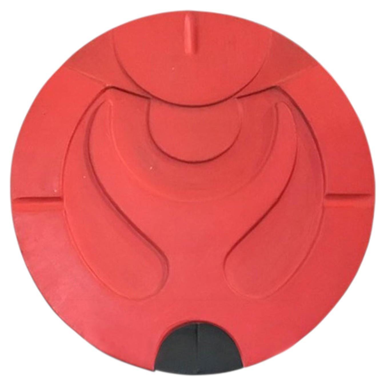 Italy Mid-Century Modern Orange Terracotta Abstract Sculpture F Sartori Bowl For Sale