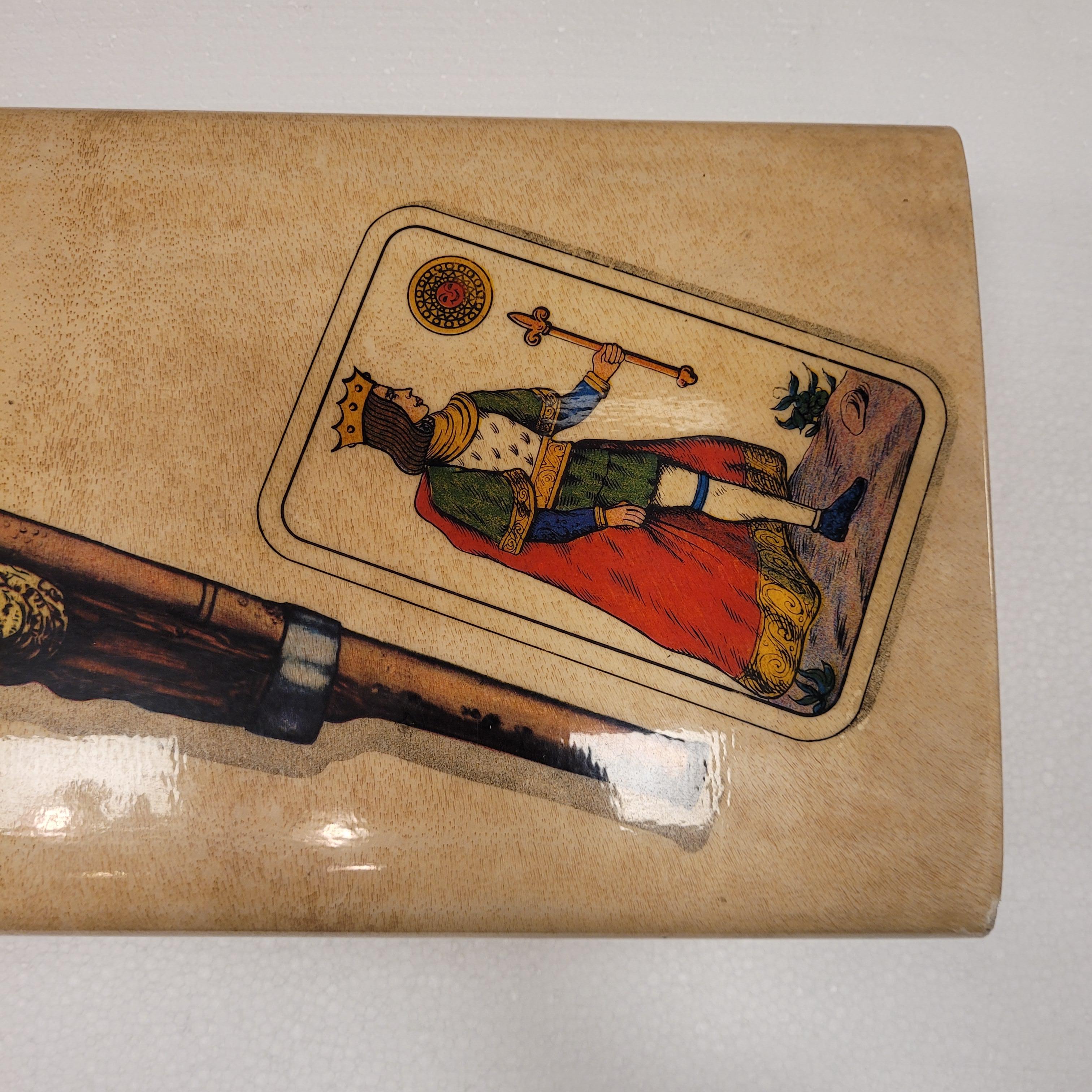 Italy midcentury Aldo Tura game box, Goatskin (parchment) 13