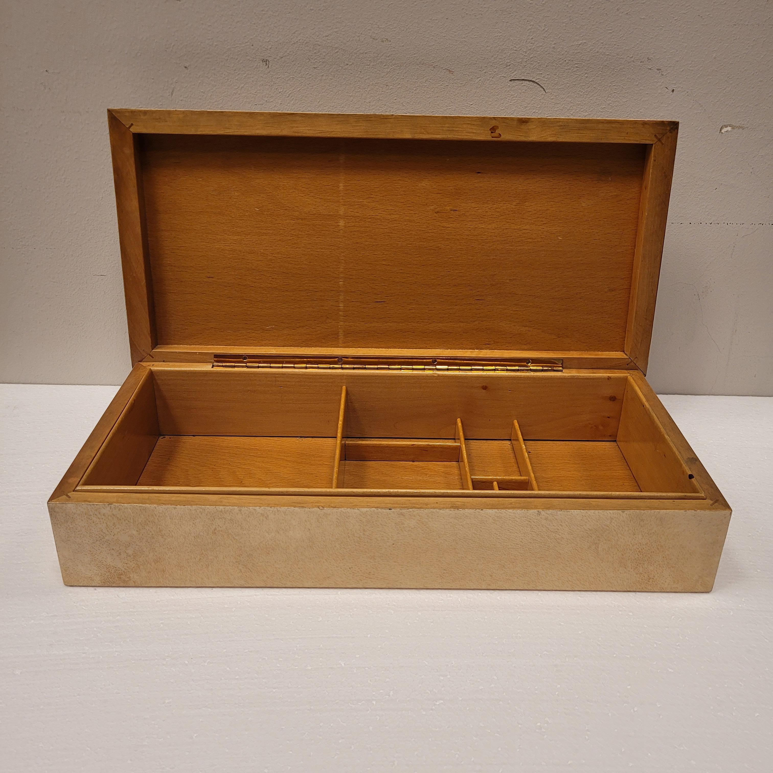 Mid-20th Century Italy midcentury Aldo Tura game box, Goatskin (parchment)