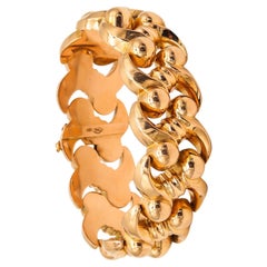 Bracelet à maillons rétro Art déco Milano en or jaune 18 carats, Italie, 1938
