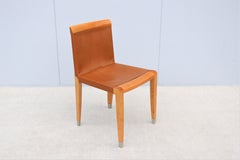 Italy Modern Chi Wing Lo for Giorgetti Brown Leather Aro Dining or Desk Chair
