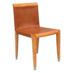 Italy Modern Chi Wing Lo for Giorgetti Brown Leather Aro Dining or Desk Chair