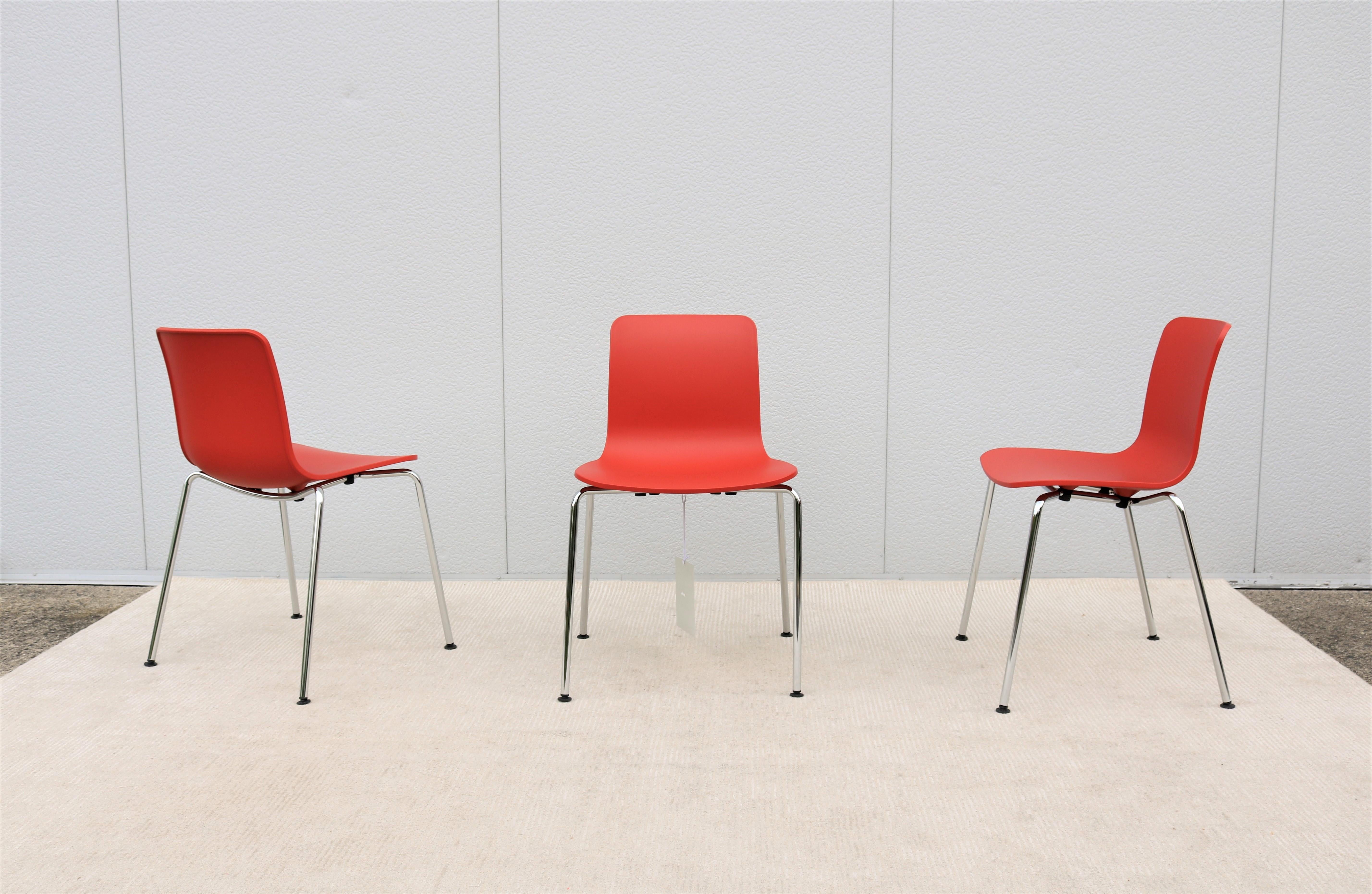 Italien Modern Jasper Morrison für Vitra HAL Tube Stackable Dining Chairs 3er-Set (Moderne) im Angebot