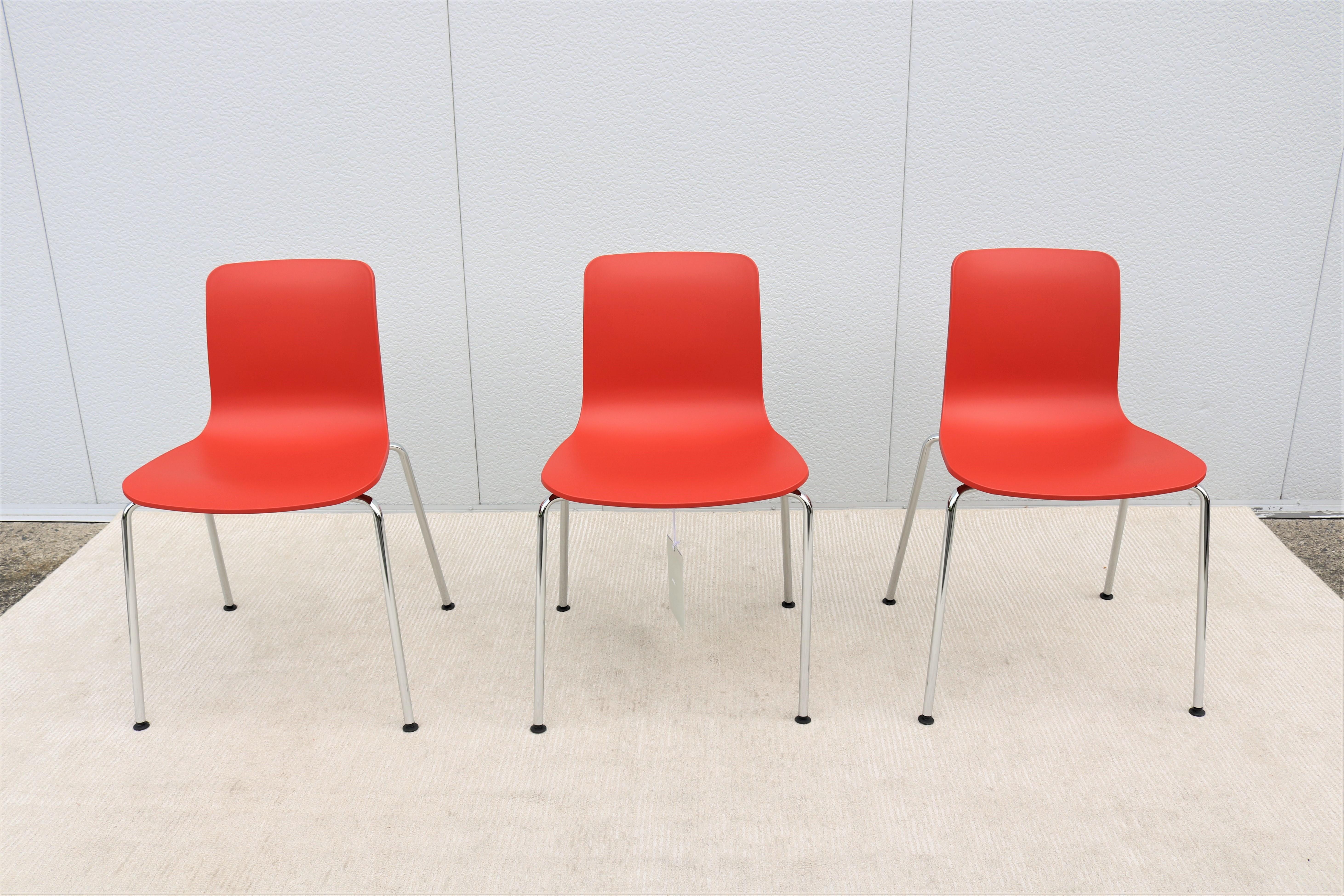 Italien Modern Jasper Morrison für Vitra HAL Tube Stackable Dining Chairs 3er-Set (21. Jahrhundert und zeitgenössisch) im Angebot