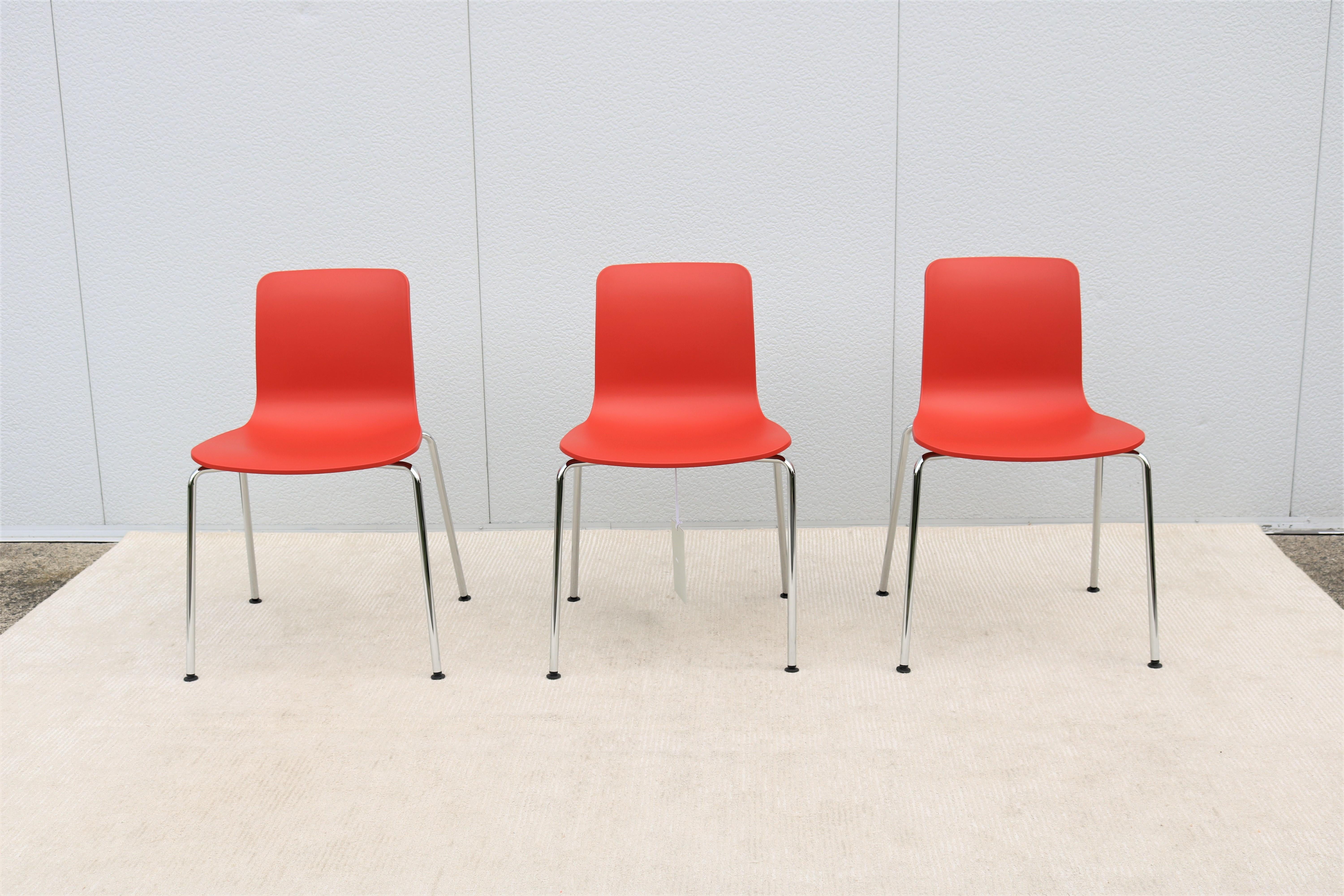 Italien Modern Jasper Morrison für Vitra HAL Tube Stackable Dining Chairs 3er-Set (Stahl) im Angebot