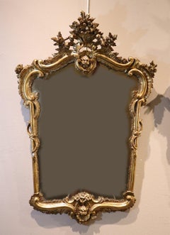 Pair Of Mirrors 18th Century Louis XIV Style Wood Gold Rococò
