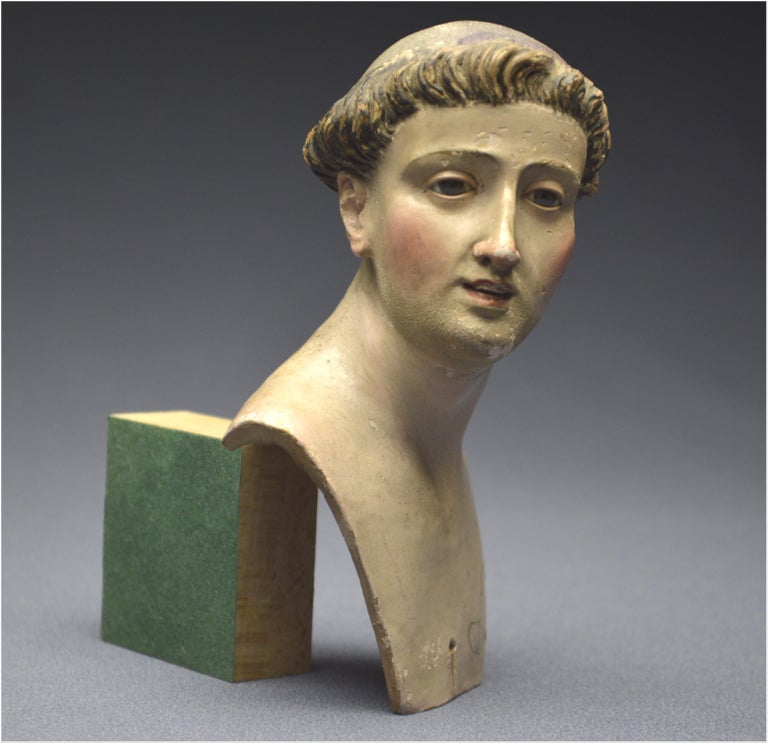 Italy, Naples, 19th Century, Bust of SaintAntoine in Polychrome