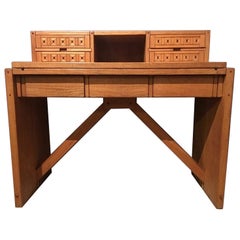 Italy Officina Rivadossi Oak Writing Desk Post Modern Design, 1990