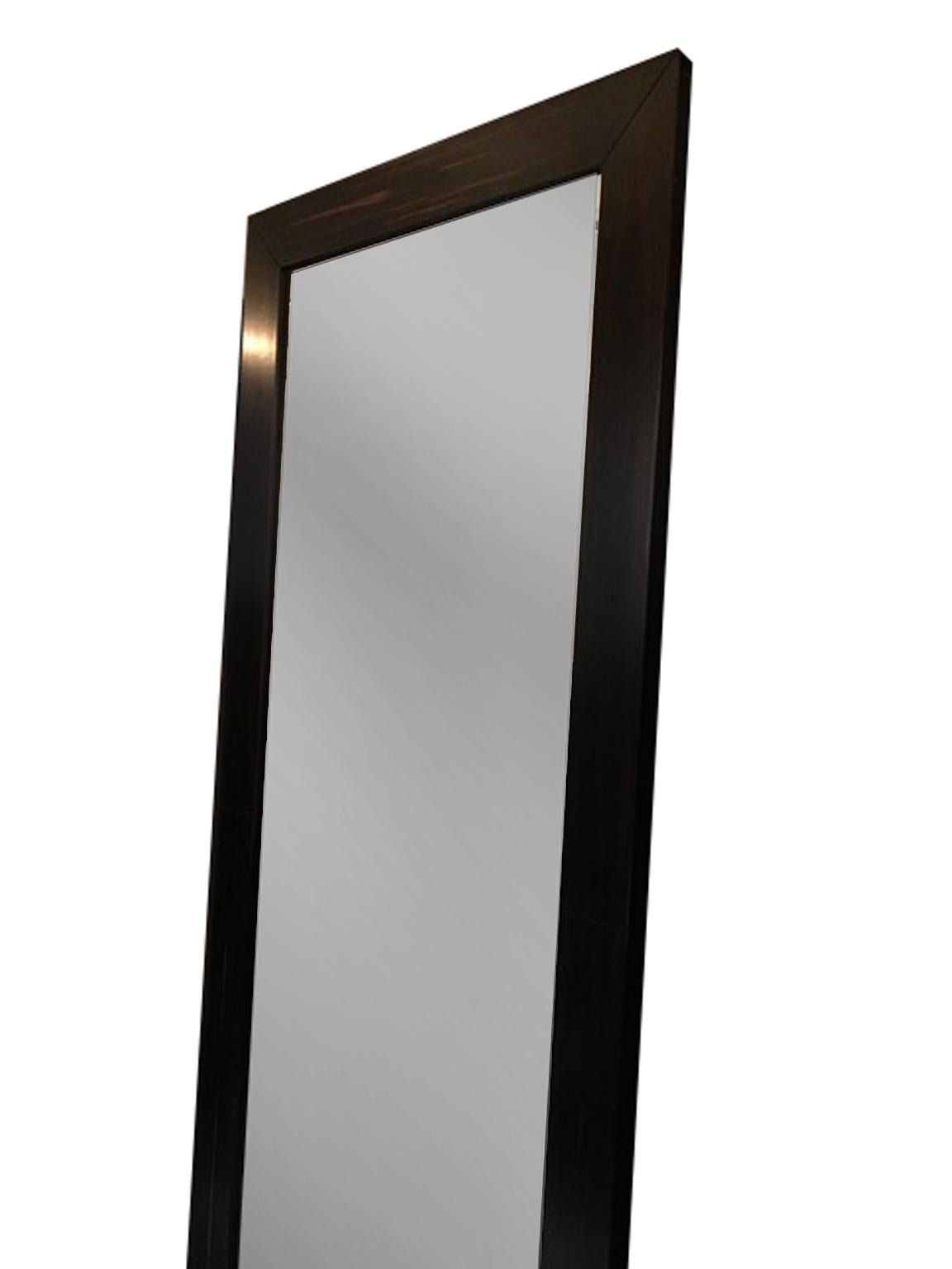 Italie - Design minimaliste  Paire de  Miroirs muraux de plancher en bois en vente 9