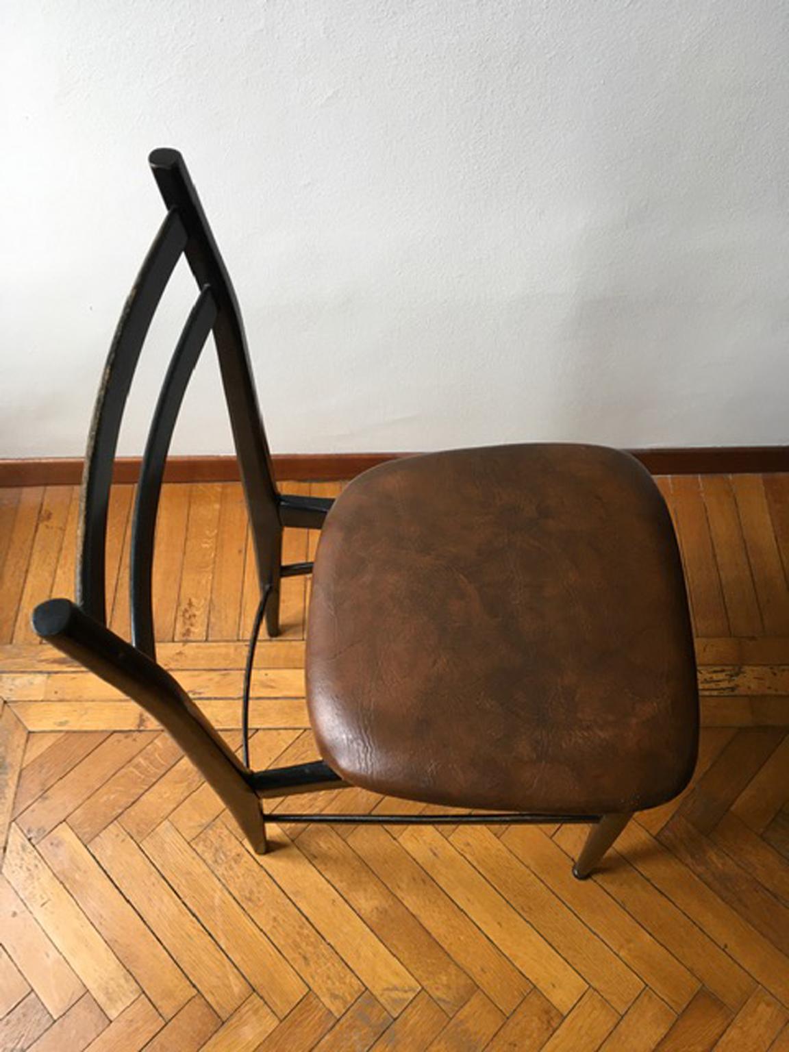 Italy Post-Modern Design Black Wooden Chair For Sale 5