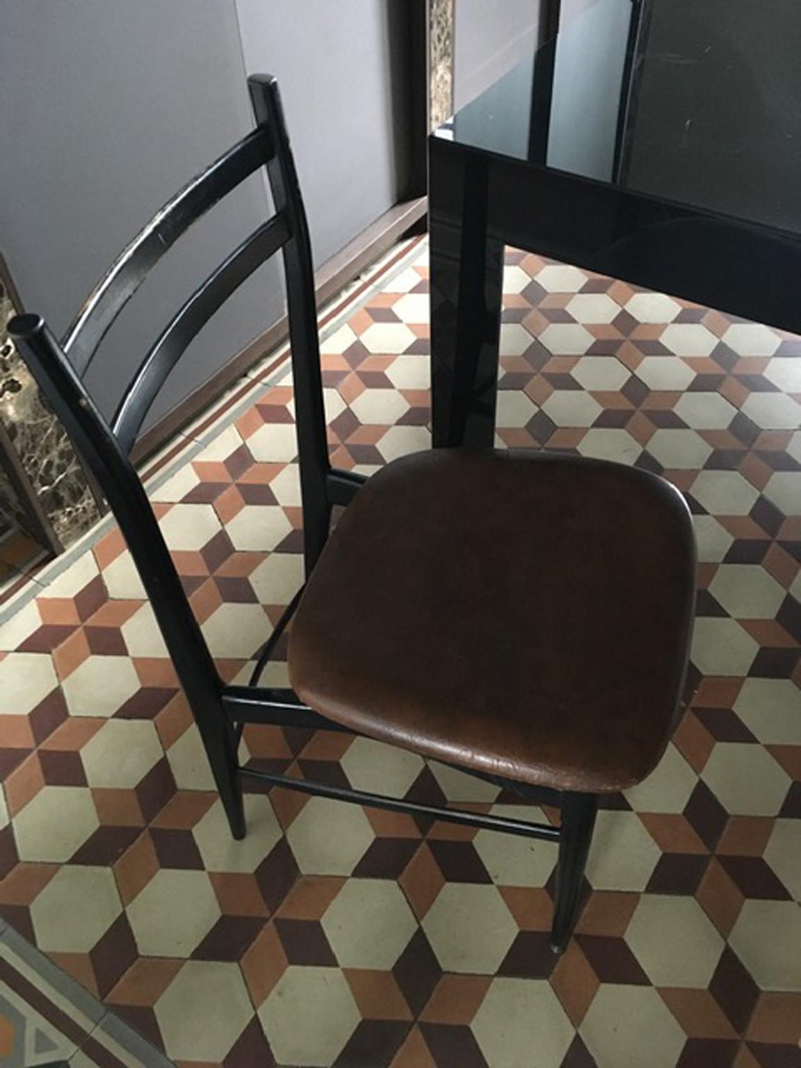 Italy Post-Modern Design Black Wooden Chair For Sale 11