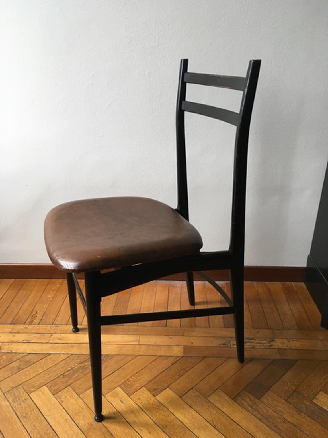 This is an Italian design chair and we can find the style of the well known 