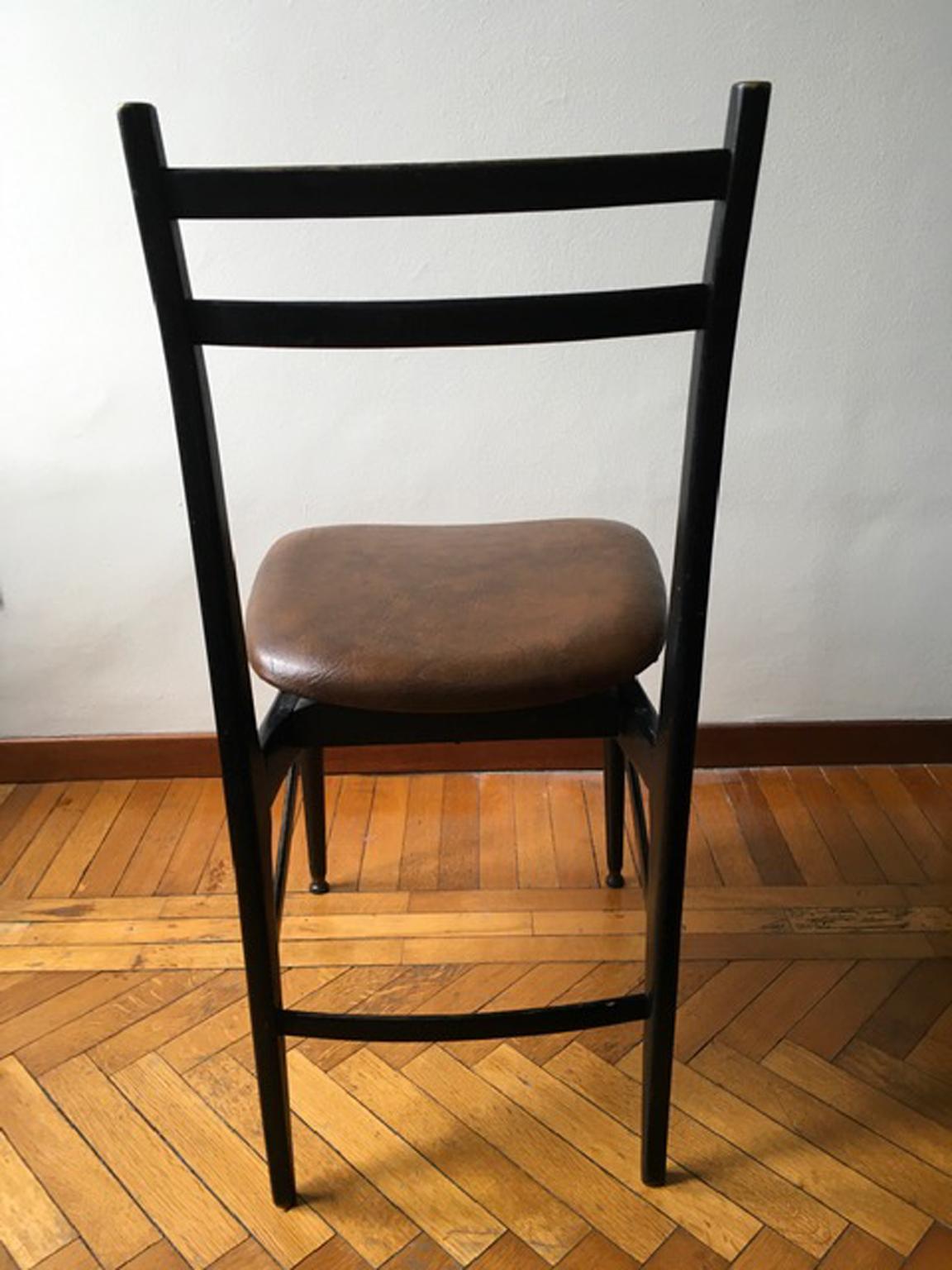 Italy Post-Modern Design Black Wooden Chair For Sale 1