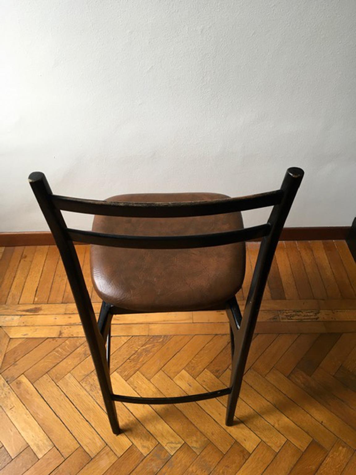 Italy Post-Modern Design Black Wooden Chair For Sale 2