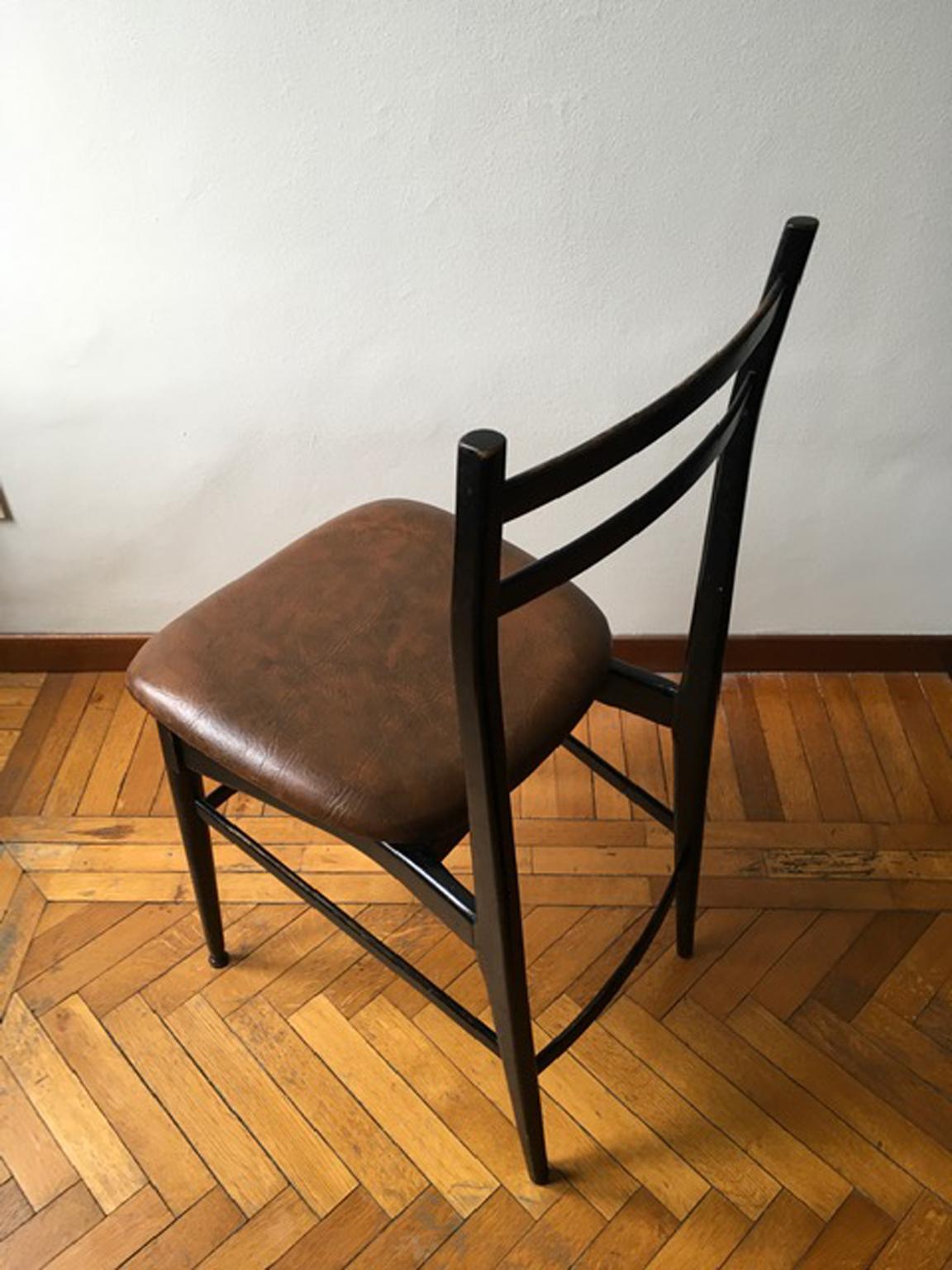 Italy Post-Modern Design Black Wooden Chair For Sale 3
