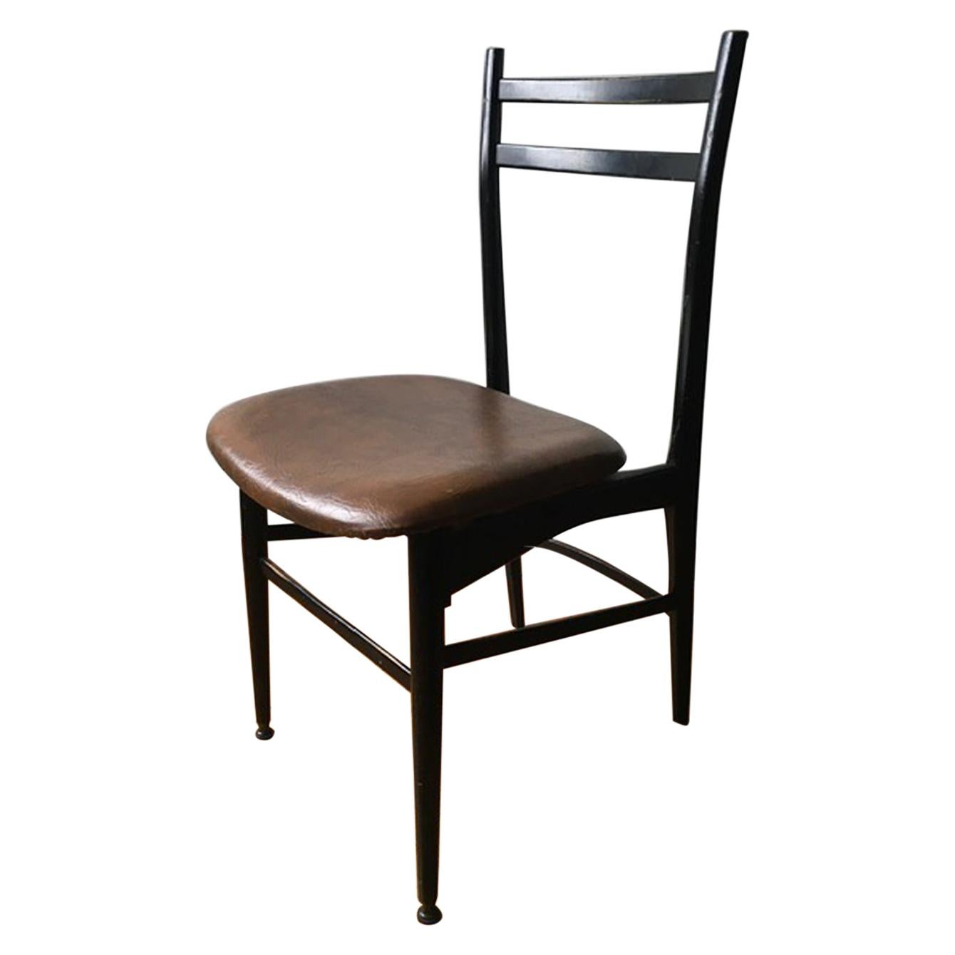 Italy Post-Modern Design Black Wooden Chair
