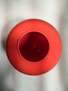 Italy 1990  Post-Modern Orange Murano Glass Vase