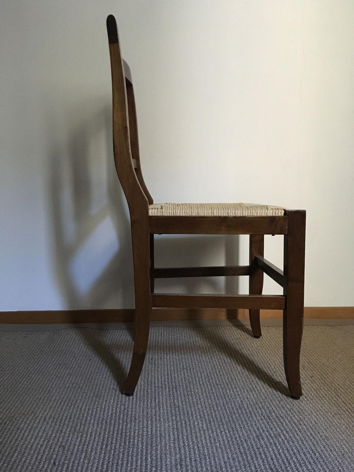 20th Century Italy Post-Modern Design Set 6 Wooden Chairs For Sale