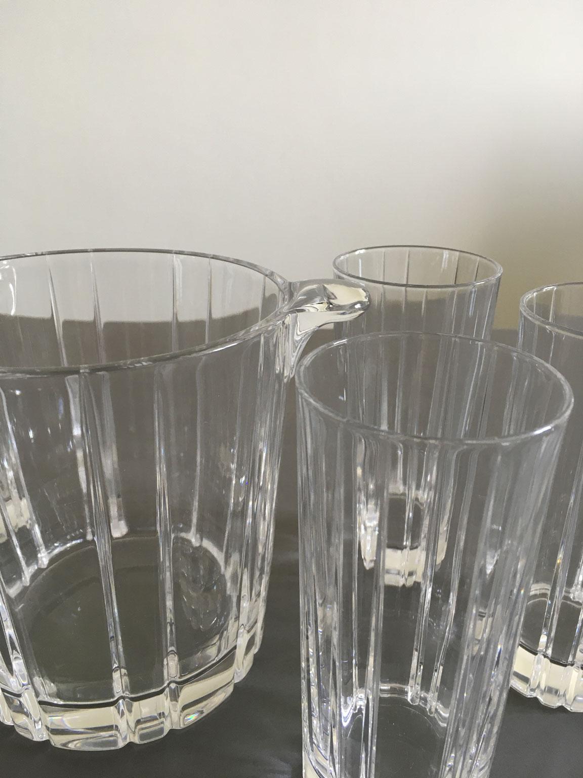 Italia Postmoderno Juego 5 Vasos Bar Transparentes con Cubitera en venta 4