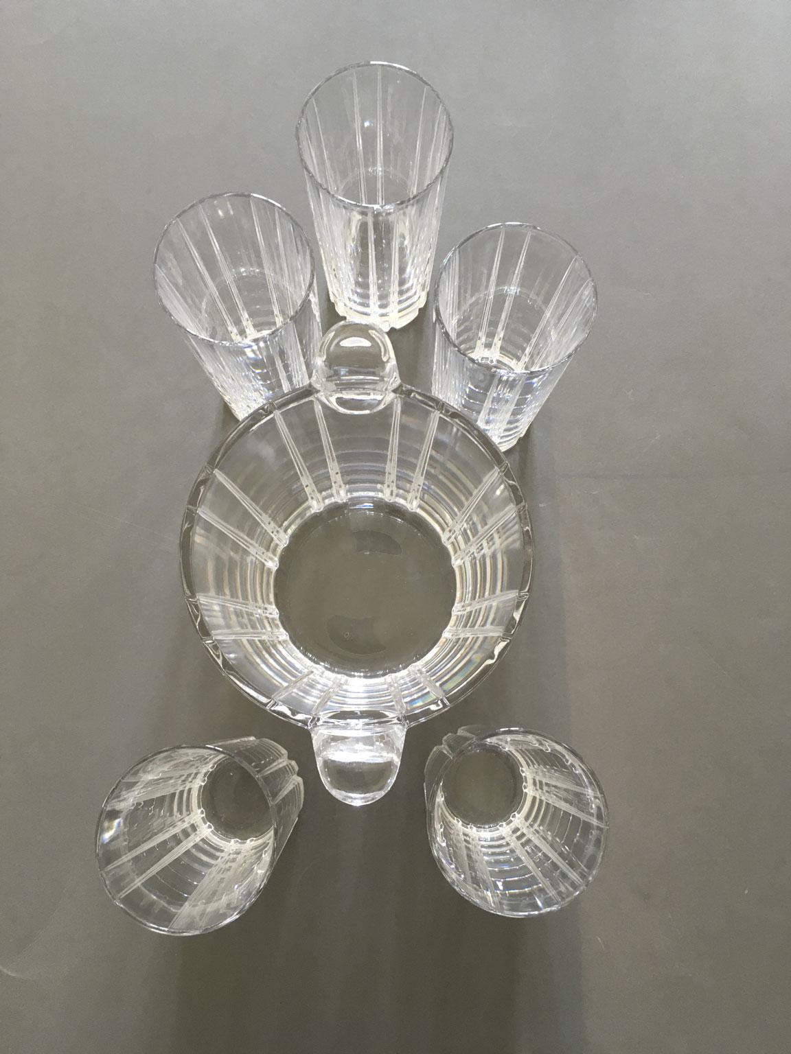 Italia Postmoderno Juego 5 Vasos Bar Transparentes con Cubitera en venta 5